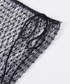 Luxe Festival Wear Festival Collection Luxe Festival Rhinestone Mesh Co-ord Two Piece Set | Black