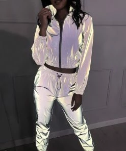 Luxe Festival Wear Luxe Activewear Reflective Glow Tracksuit Co-ords