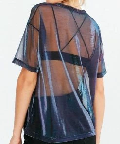 Luxe Festival Wear Luxe Activewear Sheer Iridescent Tee