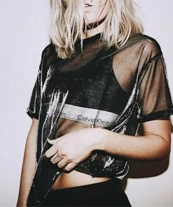 Luxe Festival Wear Luxe Activewear Sheer Iridescent Tee