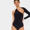 Luxe Festival Wear Tops Luxe Wrap Sleeve Asymmetrical Bodysuit