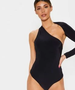 Luxe Festival Wear Tops Luxe Wrap Sleeve Asymmetrical Bodysuit