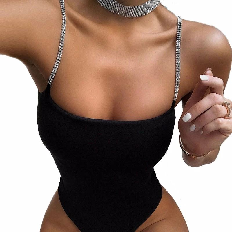 Luxe Festival Wear Luxe Rhinestone Strap Bodysuit