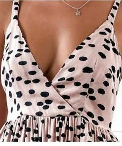 Luxe Festival Wear Luxe Pink Spotted Frill Mini Dress Festival Collection