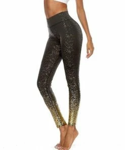 Luxe Festival Wear Luxe Activewear Gold Sparkle Leggings