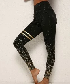 Luxe Festival Wear Luxe Activewear Gold Sparkle Leggings
