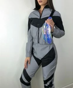 Luxe Festival Wear Luxe Activewear Reflective Stripe Tracksuit Co-ords