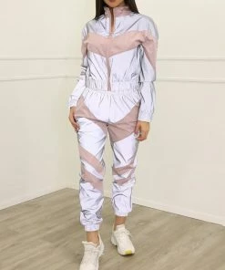 Luxe Festival Wear Luxe Activewear Reflective Stripe Tracksuit Co-ords