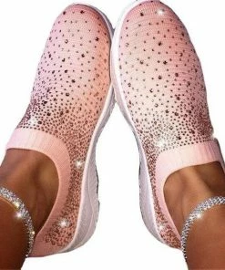 Luxe Festival Wear Luxe Activewear Rhinestone Mesh Trainers | Black