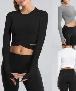 Luxe Festival Wear Activewear Luxe Long Sleeve Crossover Yoga Top | Pink