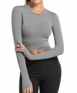 Luxe Festival Wear Luxe Long Sleeve Crossover Yoga Top | 6 Colours Activewear