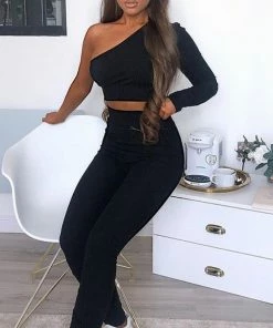 Luxe Festival Wear Luxe Lounge Ribbed Asymmetric Two Piece Set