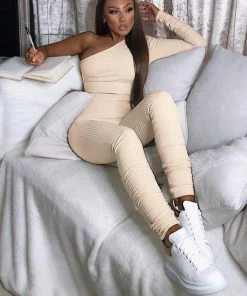 Luxe Festival Wear Luxe Lounge Ribbed Asymmetric Two Piece Set