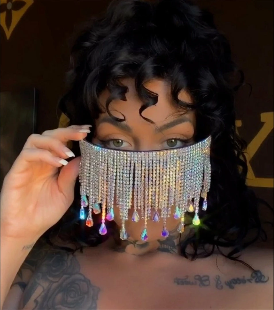 Luxe Festival Wear Festival Collection Luxe Rhinestone Drip Wraparound Shades