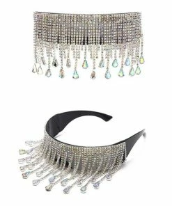 Luxe Festival Wear Festival Collection Luxe Rhinestone Drip Wraparound Shades