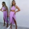 Luxe Festival Wear Luxe Co-ords "Sandra" Crop Top & Skirt Set | Lilac