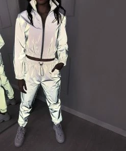 Luxe Festival Wear Luxe Activewear Reflective Glow Tracksuit Co-ords