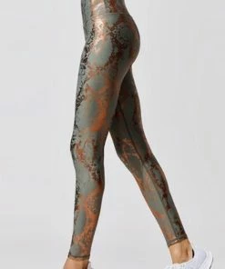 Luxe Festival Wear Luxe Metallic Snake Yoga Set | Bronze Activewear