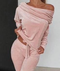 Luxe Festival Wear Co-ords Luxe Loungewear Velour Off The Shoulder Tracksuit | 4 Colours