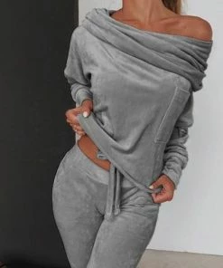 Luxe Festival Wear Co-ords Luxe Loungewear Velour Off The Shoulder Tracksuit | 4 Colours