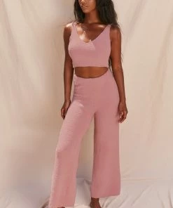 Luxe Festival Wear Luxe Loungewear Cosy Bouclé Two Piece PJ Set | Pink Co-ords