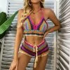 Luxe Festival Wear Luxe Gypsy Spirit Crochet Bikini & Shorts Co-ord | Pink Multi Festival Collection