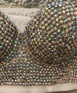 Luxe Festival Wear Luxe Rhinestone Bustier White Disco Collection