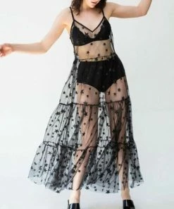 Luxe Festival Wear Festival Collection Luxe Festival Glitter Star Sheer Maxi Dress